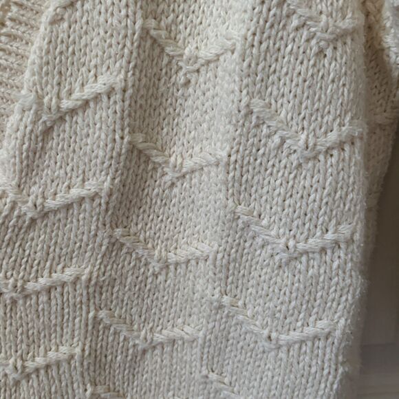 Vintage Womens Cardigan XL Ivory 70s 80s Long Sleeve V-Neck Textured David Brett - Picture 4 of 12